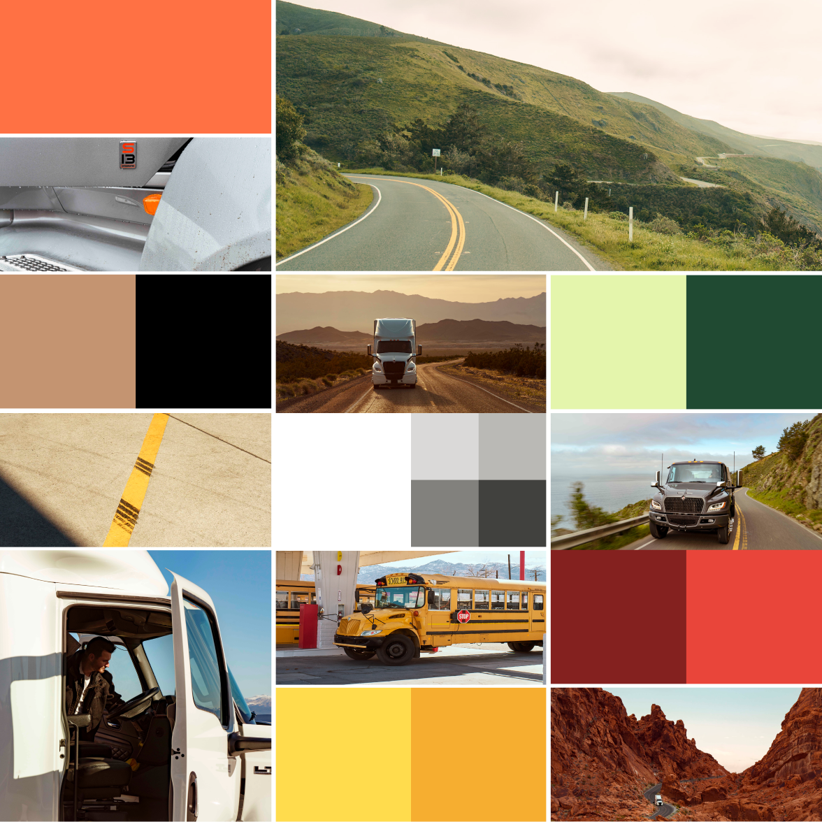 Collage of images and colour combinations