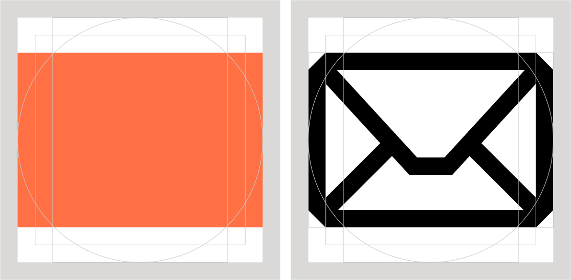 Rectangle horizontal example of guiding shapes