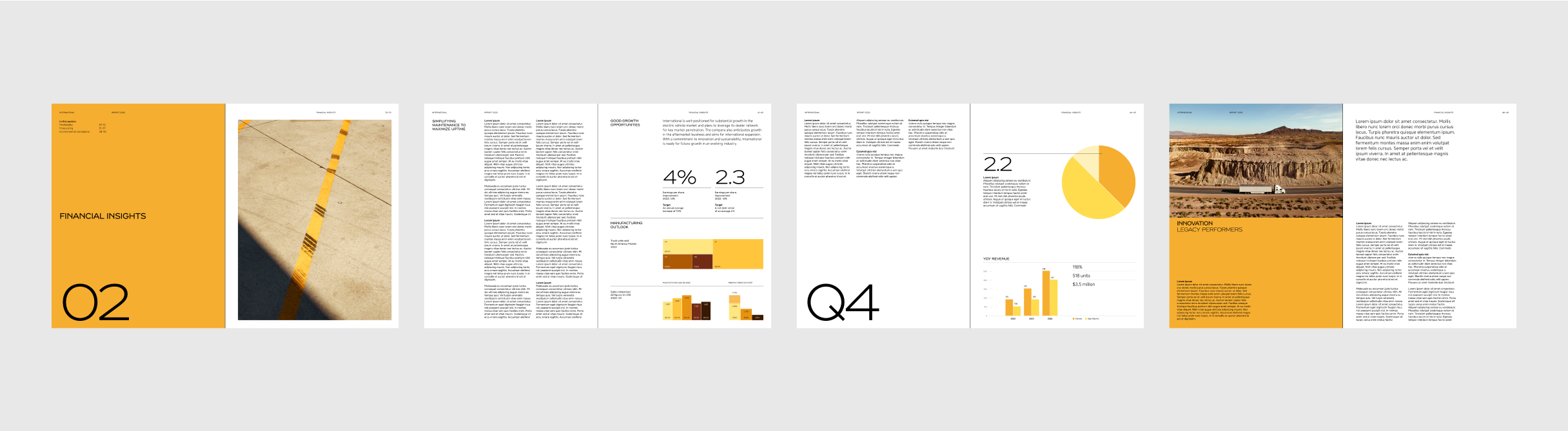 Report section using yellow color of the palette