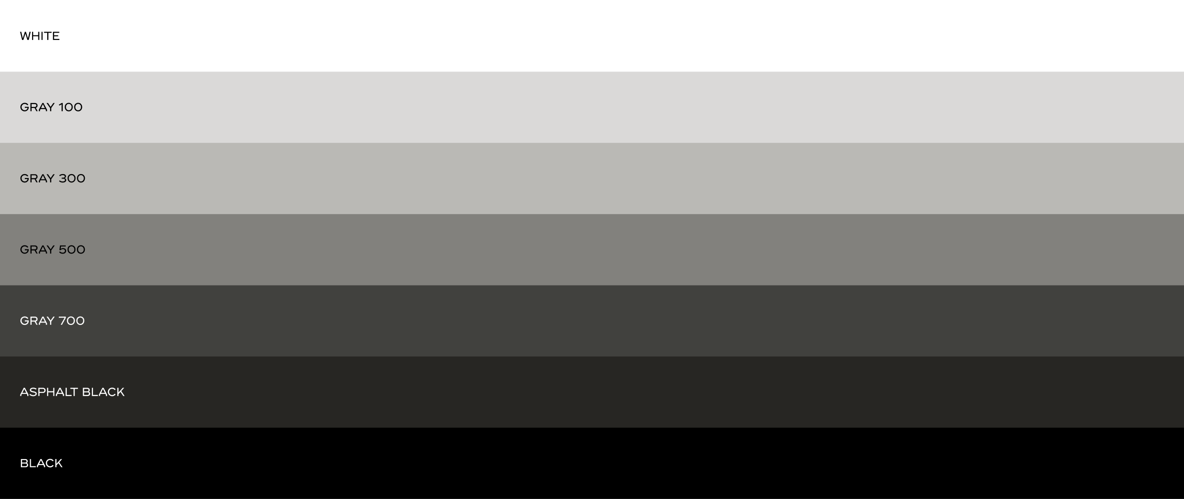 International grey scale color palette