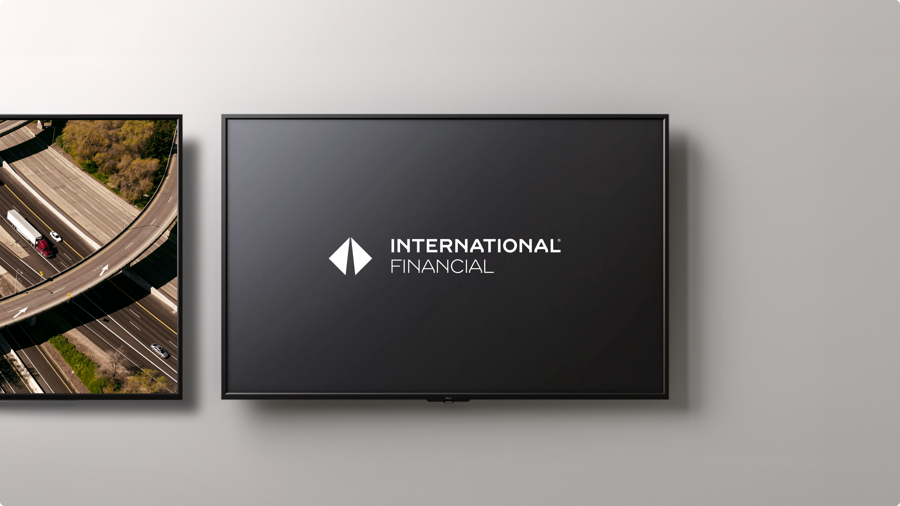 Digital screen with logo