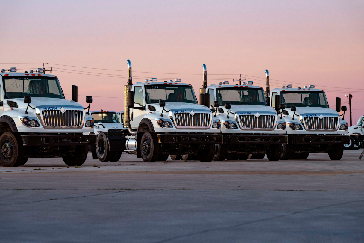 Line up of trucks