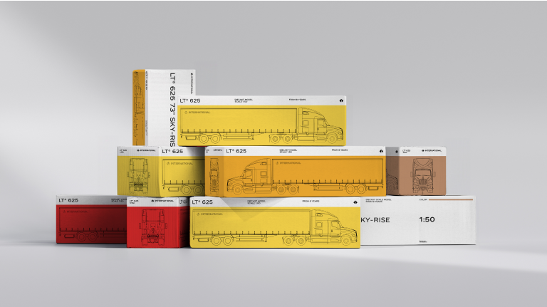 Mock-up of International scale model packaging