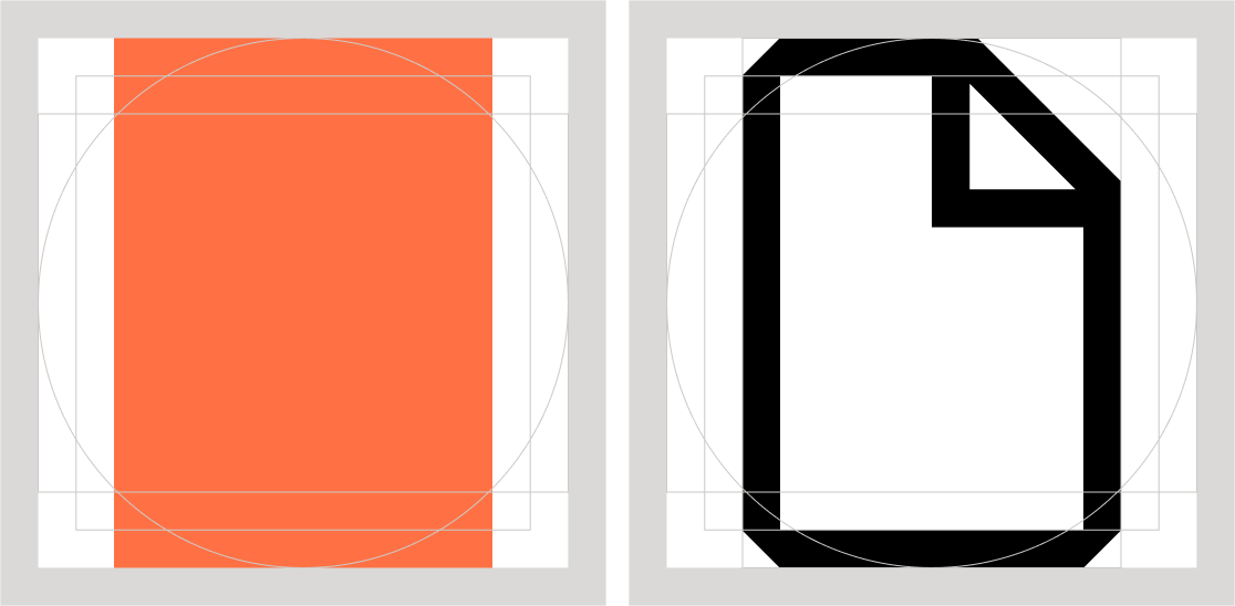 Rectangle vertical example of guiding shapes